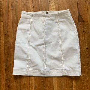 Free People Denim Mini Skirt White